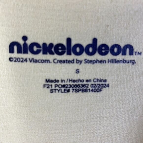 SpongeBob SquarePants Womens T-Shirt Cross & Bones Yellow  Sz S Nickelodeon NWT - Picture 5 of 15